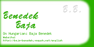 benedek baja business card